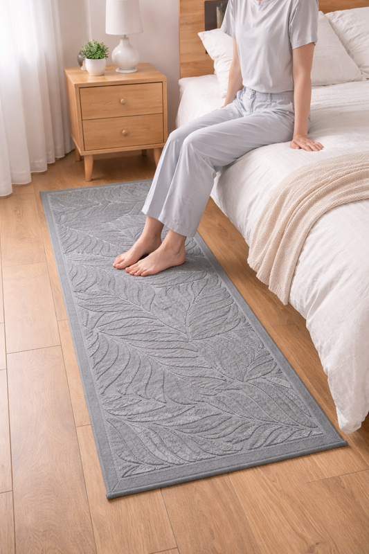 50*150 CM Non Slip Bedside Rug (SA2510-119)Grey Apricot