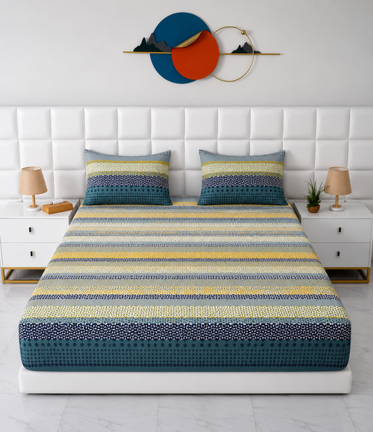 Fitted Bed Sheet- Bohemian Fitted Sheets Apricot