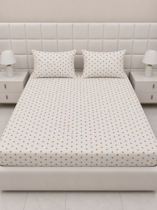 Fitted Bed Sheet- FT0033 Fitted Sheets Apricot