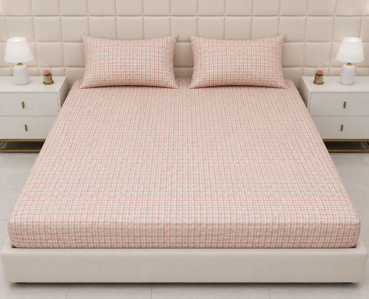Fitted Bed Sheet- FT0034 Fitted Sheets Apricot