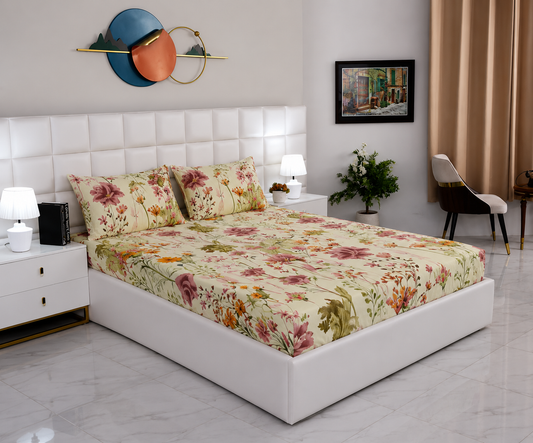 Fitted Bed Sheet- Delamere Fitted Sheets Apricot