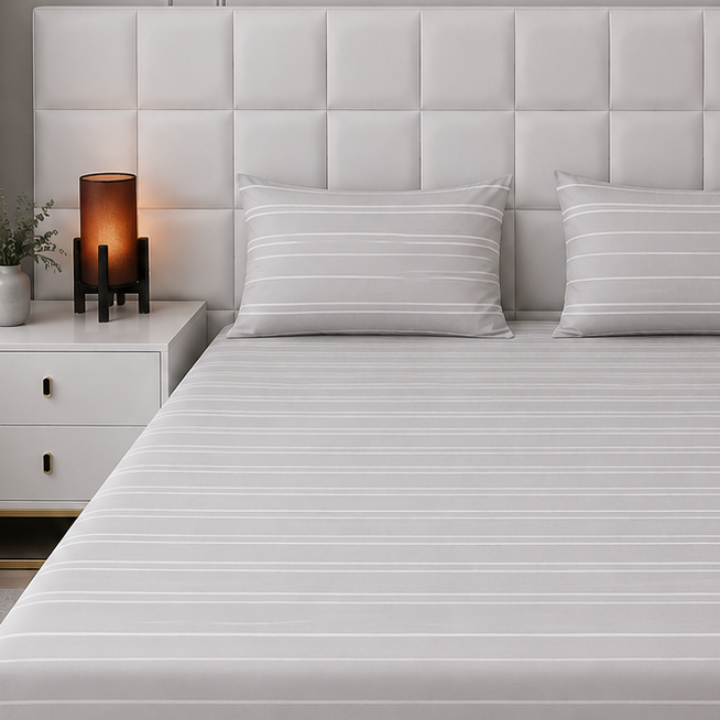 Fitted Bed Sheet- PFT0313 Fitted Sheets Apricot