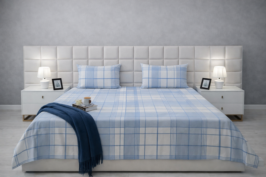 3 PCs Double Bed Sheet-DB344 Bed Sheets Apricot