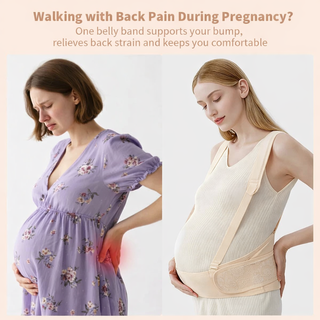 Belly Bands for Pregnant Women With Double Support-SA2411-55(BEIGE) Blankets Apricot