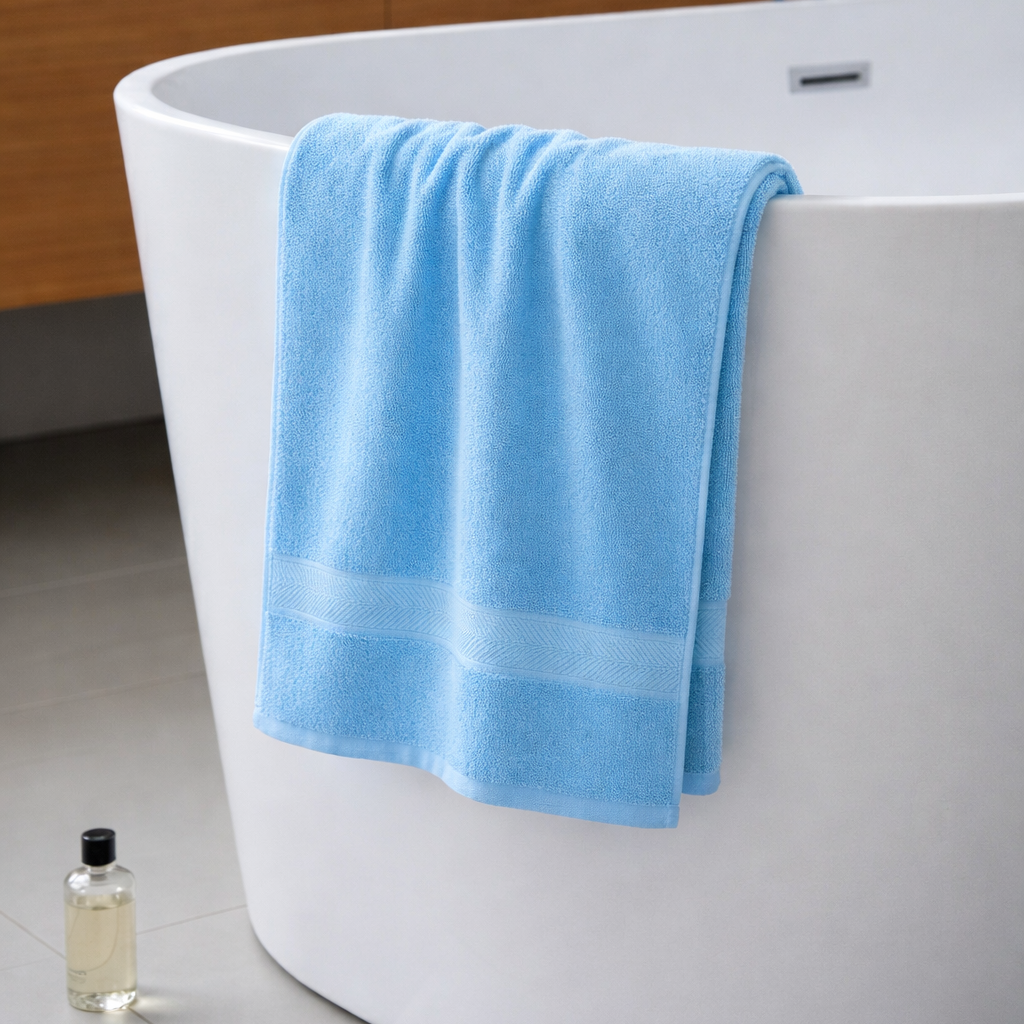 1 PC Bath Towel-Sky Blue Bath Towels & Washcloths Apricot