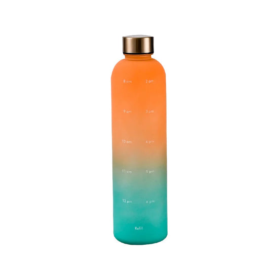 Colorful Gradient Steel Cover with Time Scale Water bottle 5466Pink Over Orange Apricot