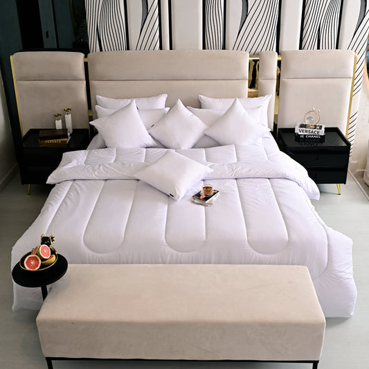 9 PCs White Filling Deal(4 Cuhsions+4 Pillows+Quilt) Comforters Apricot