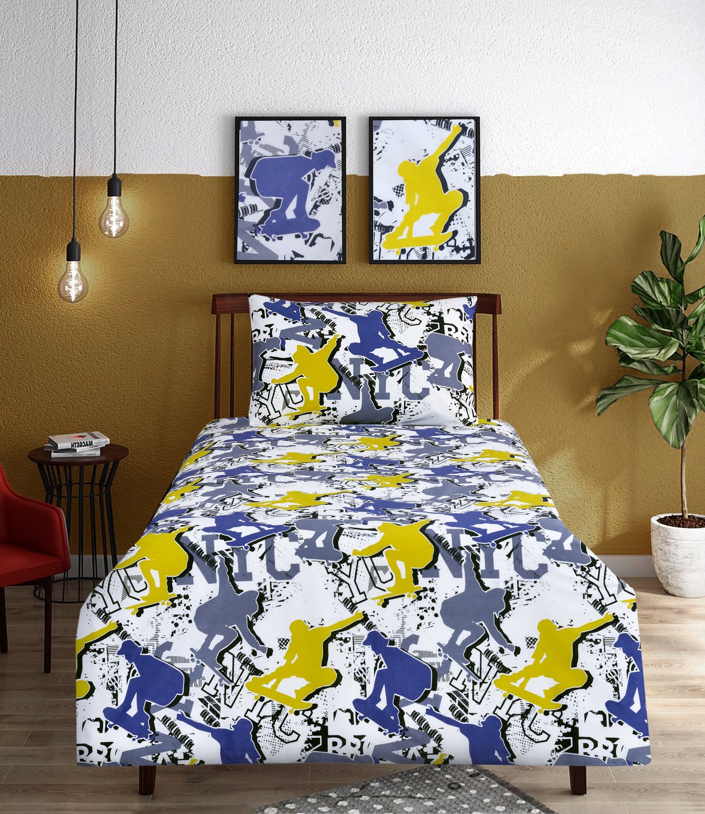 2Pcs Single Bed Sheet-SB-278(5144) Apricot