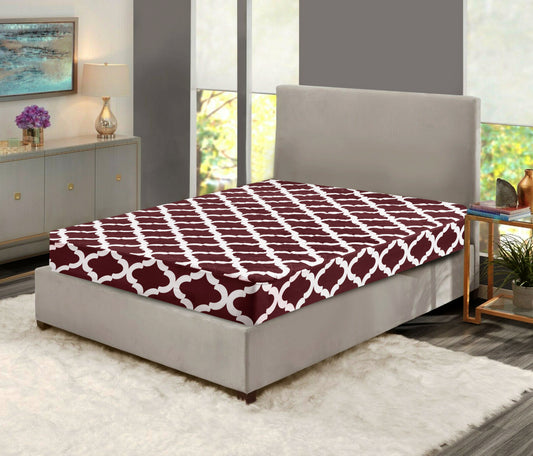 Quilted Waterproof Mattress Protector-Plum Geometric