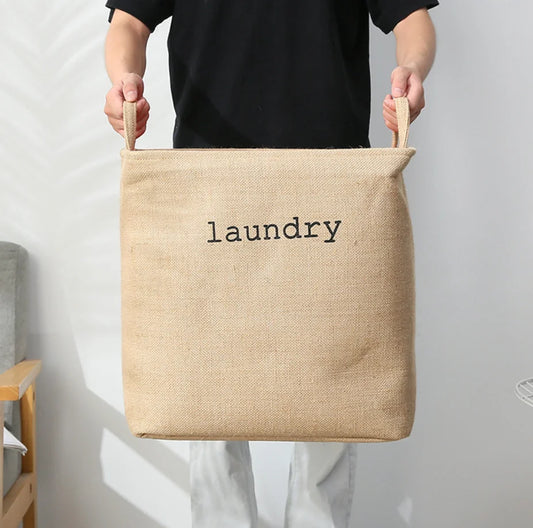 Eva Collapsible Laundry Basket-Beige  Apricot