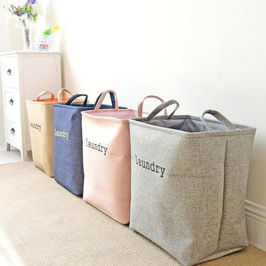 Eva Collapsible Laundry Basket-Blue Apricot