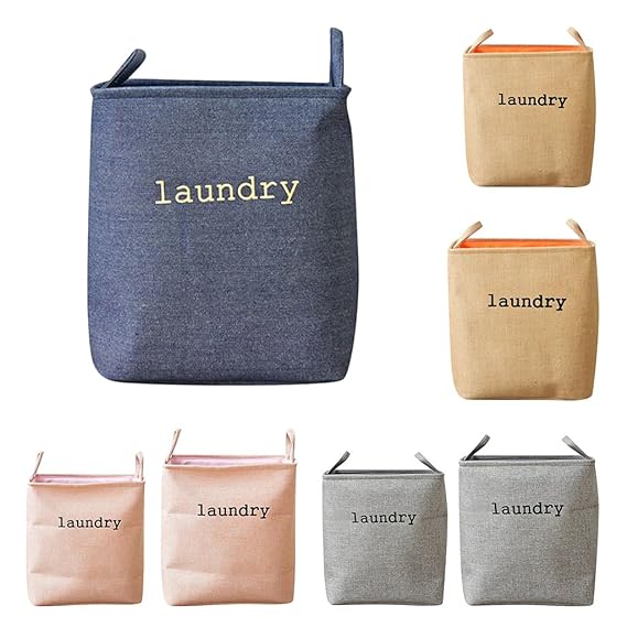Eva Collapsible Laundry Basket-Blue Apricot
