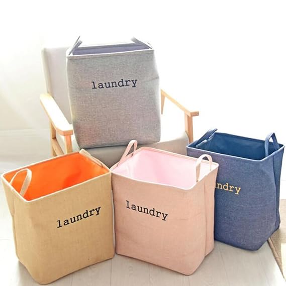 Eva Collapsible Laundry Basket-Blue Apricot