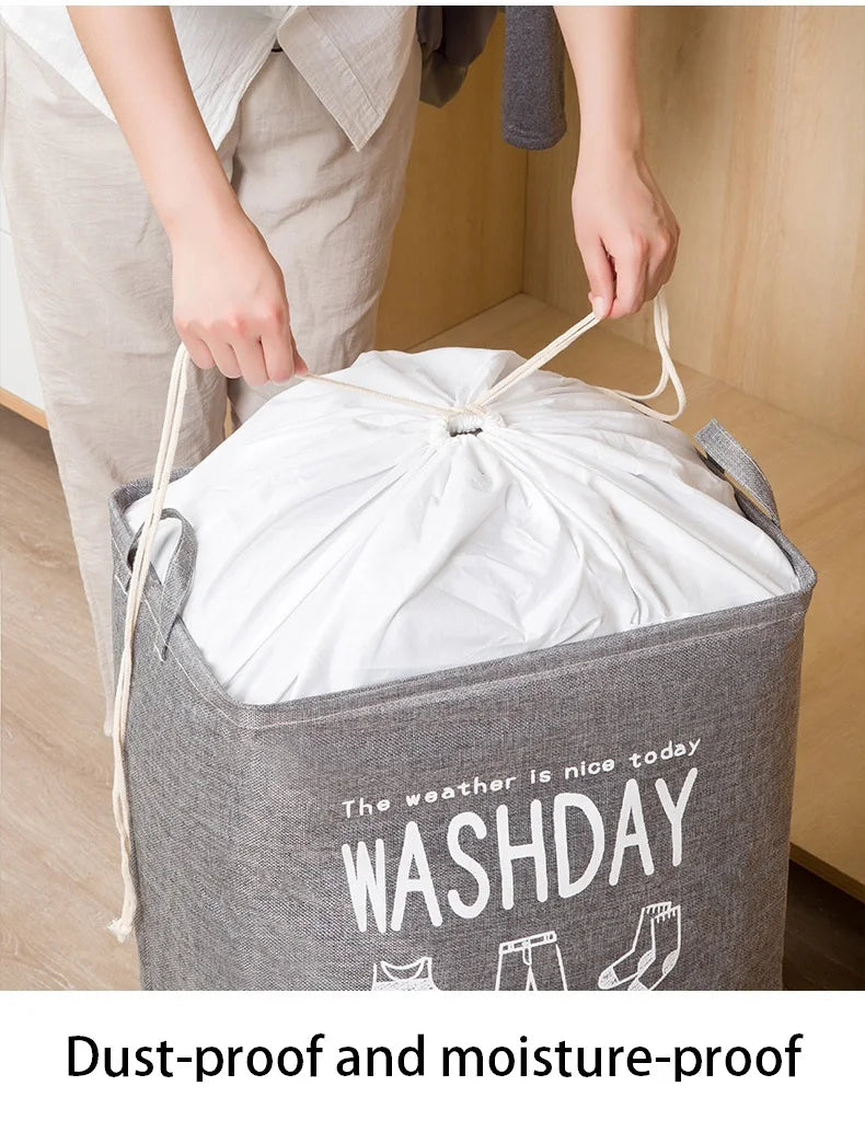 Eva Collapsible Laundry Basket Wash Day(1948)-Grey Apricot