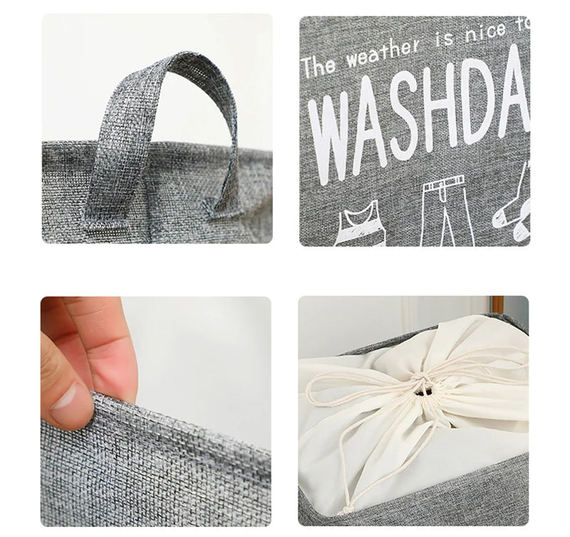 Eva Collapsible Laundry Basket Wash Day(1948)-Grey Apricot