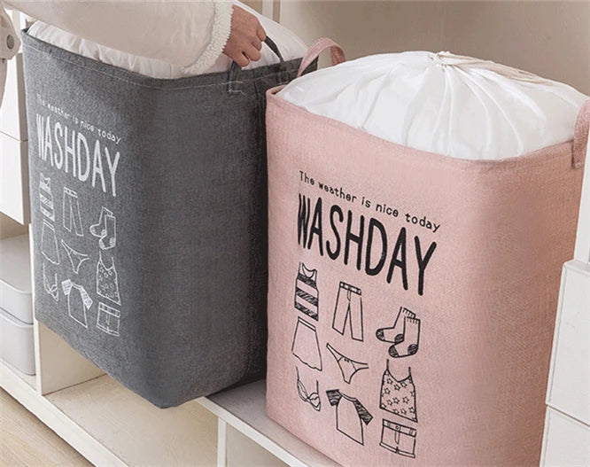 Eva Collapsible Laundry Basket Wash Day(1948)-Grey Apricot