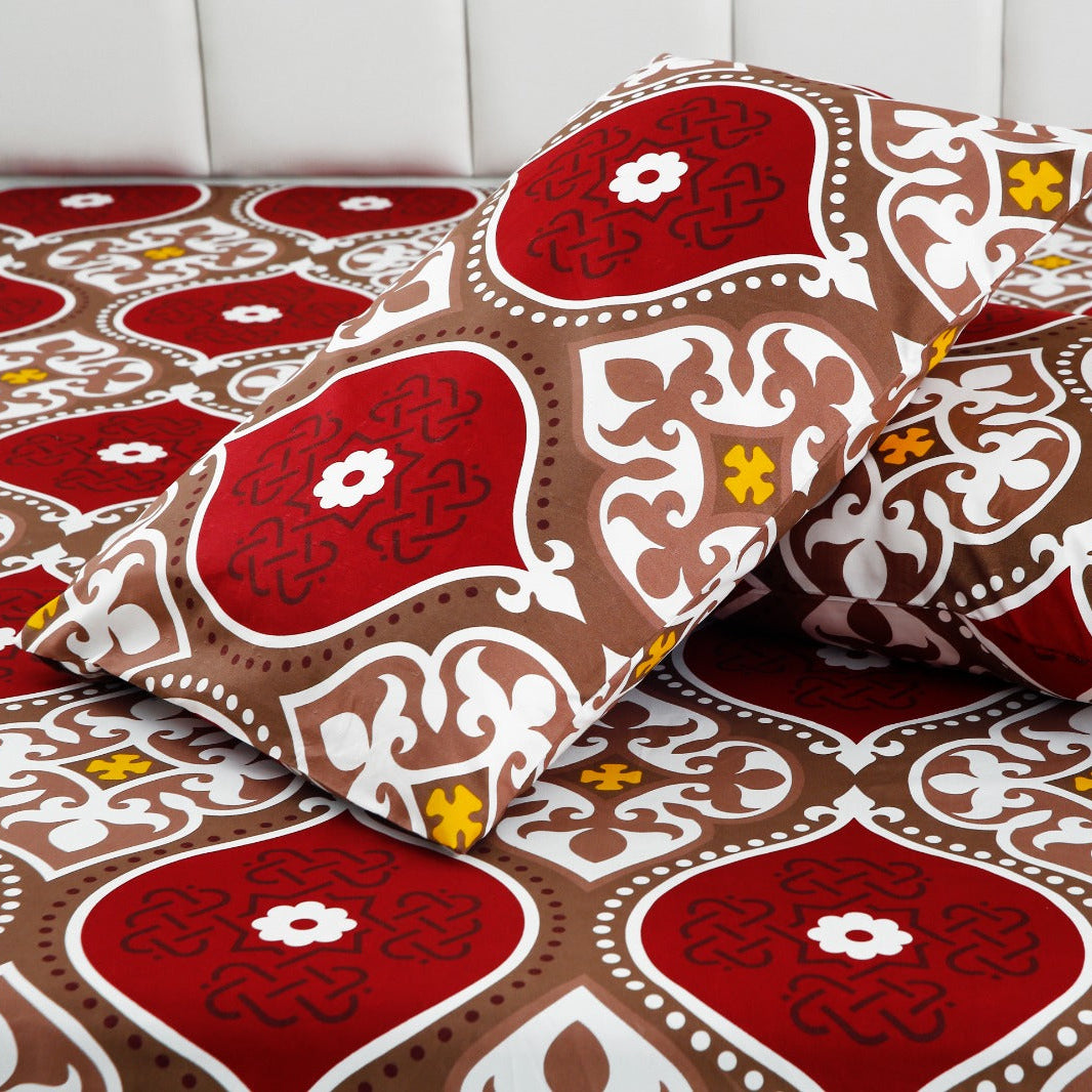 Fitted Bed Sheet-Brown Crowns Fitted Sheets Apricot