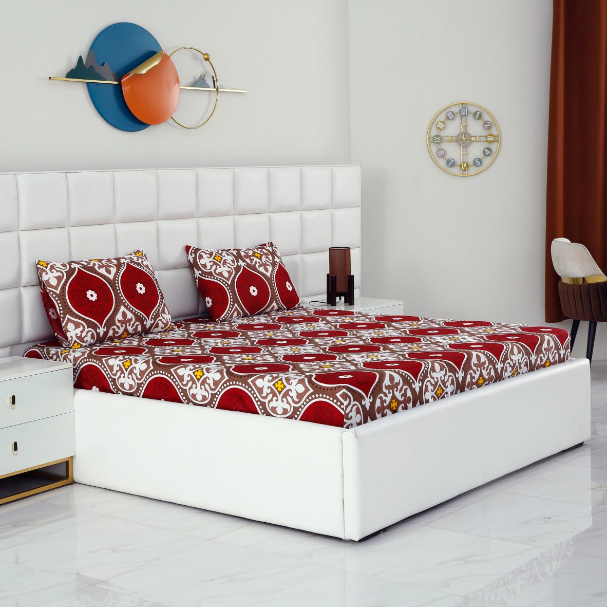 Fitted Bed Sheet-Brown Crowns Fitted Sheets Apricot