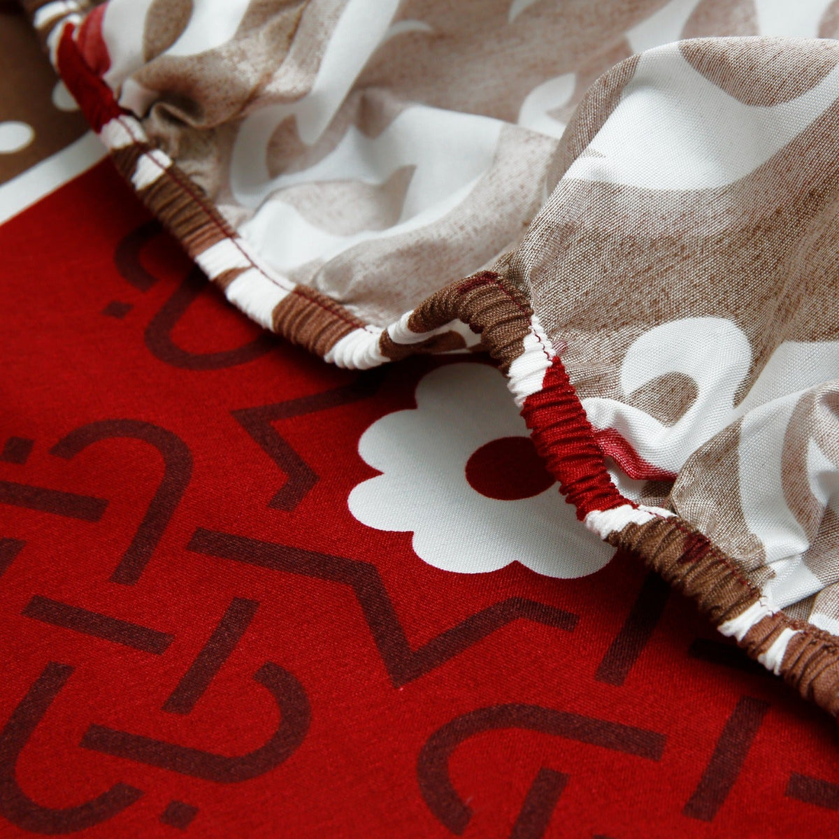 Fitted Bed Sheet-Brown Crowns Fitted Sheets Apricot