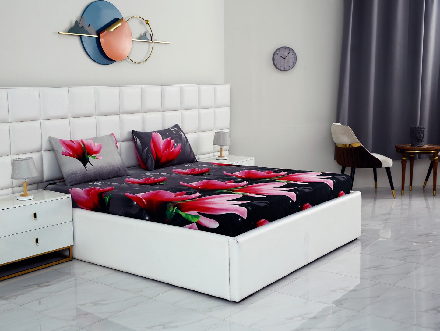 Fitted Bed Sheet-Pink Lotus Fitted Sheets Apricot