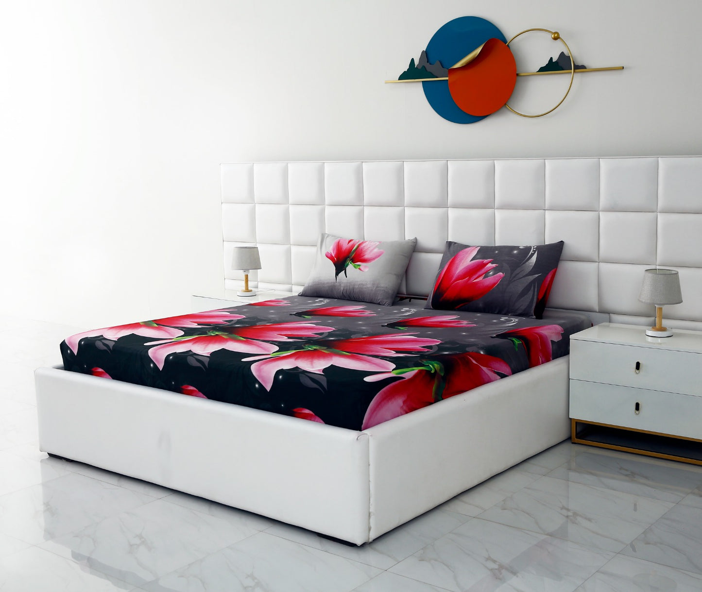 Fitted Bed Sheet-Pink Lotus Fitted Sheets Apricot