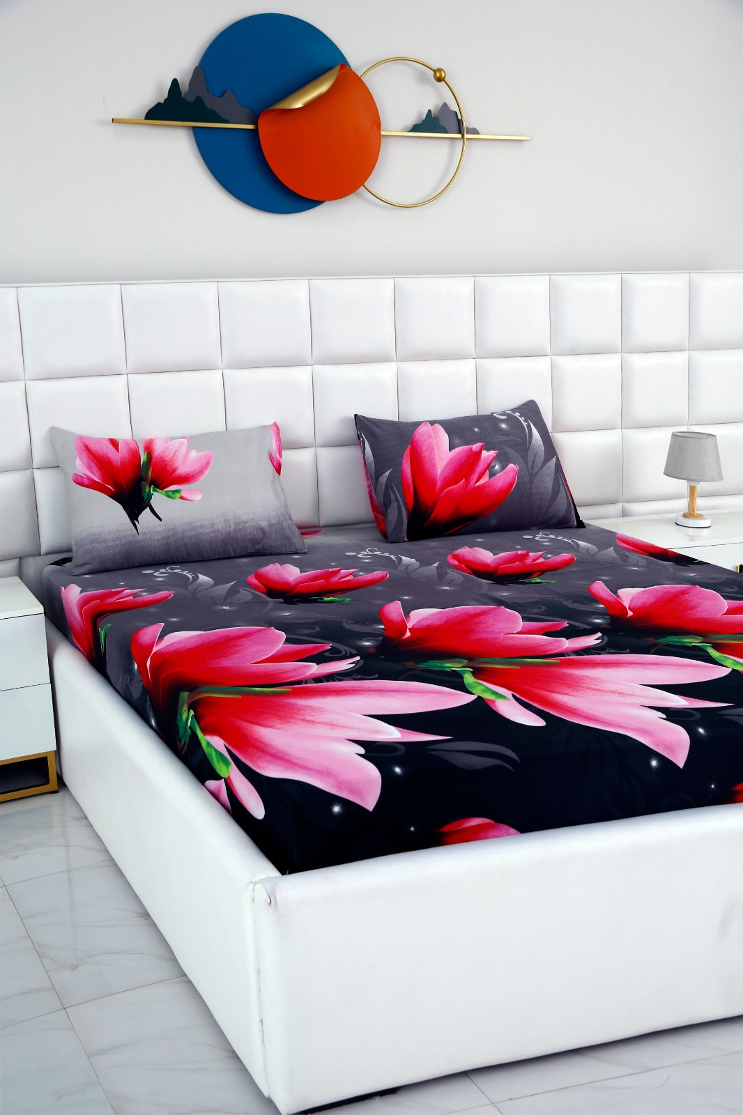 Fitted Bed Sheet-Pink Lotus Fitted Sheets Apricot