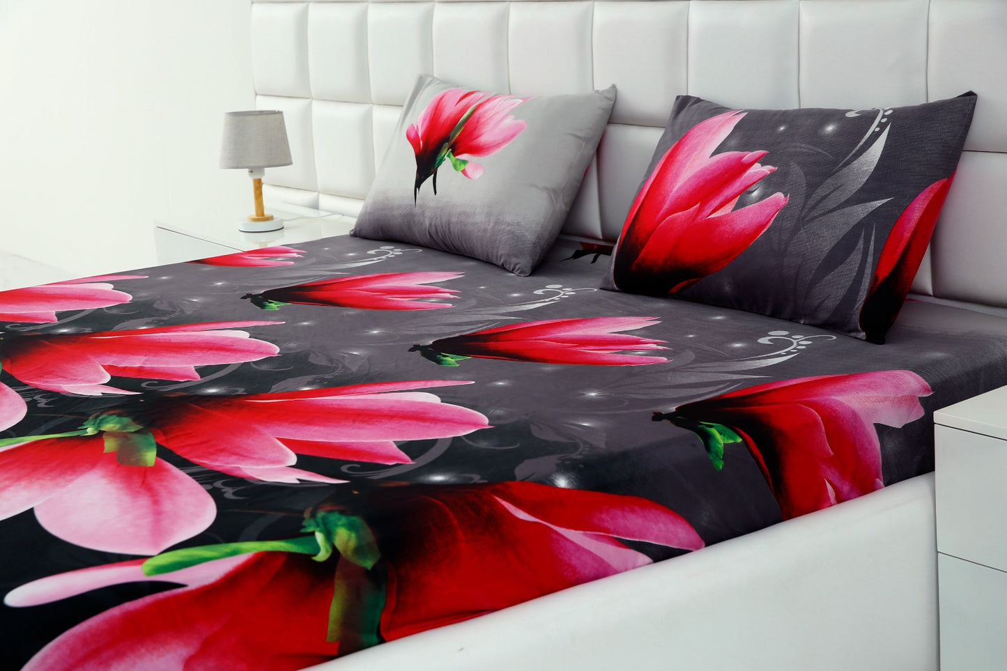 Fitted Bed Sheet-Pink Lotus Fitted Sheets Apricot