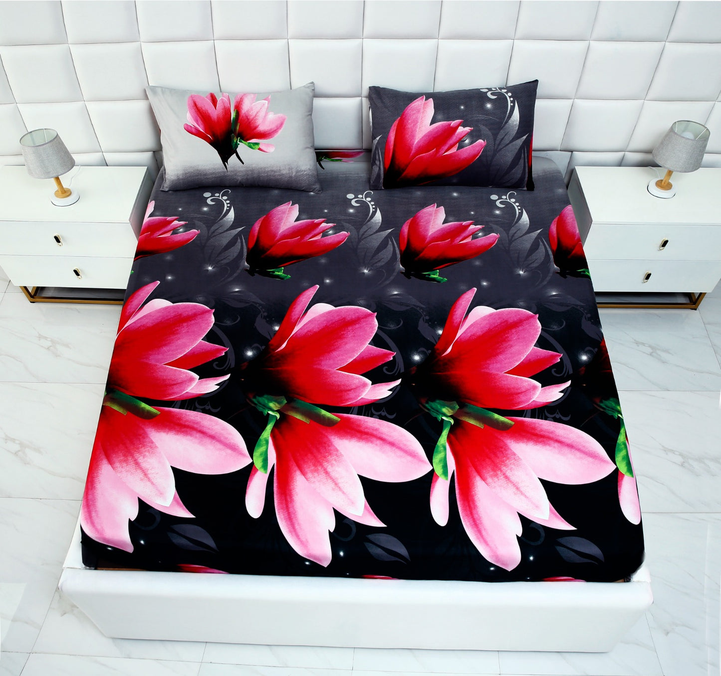 Fitted Bed Sheet-Pink Lotus Fitted Sheets Apricot