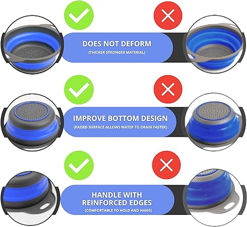 Foldable Silicone Drain Basket-Blue(Large) Apricot