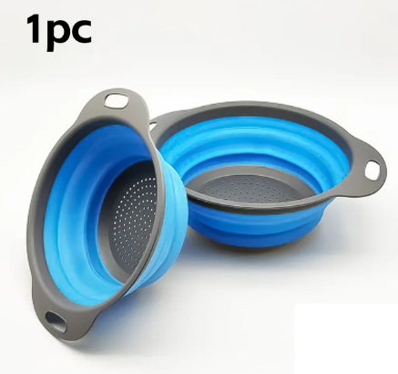 Foldable Silicone Drain Basket-Blue(Large) Apricot