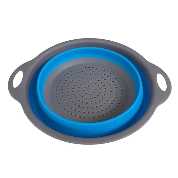 Foldable Silicone Drain Basket-Blue(Large) Apricot