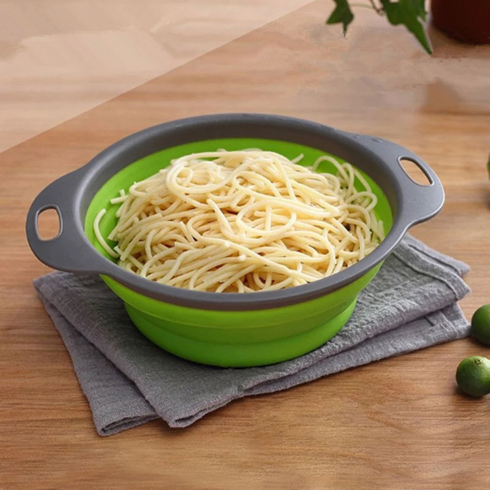 Foldable Silicone Drain Basket-Green(Large) Apricot