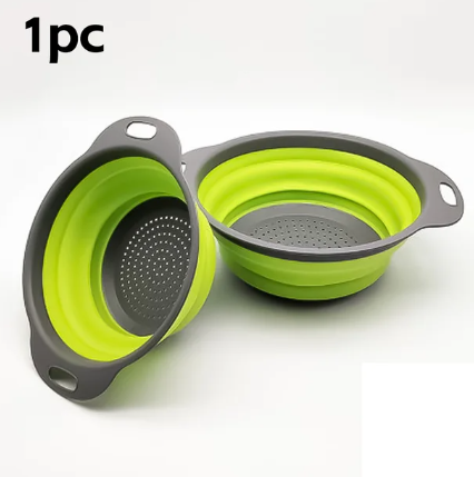 Foldable Silicone Drain Basket-Green(Large) Apricot