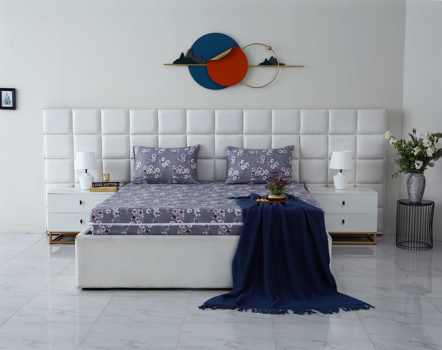 Zipper Mattress Cover Printed-White Rose Protectors Apricot