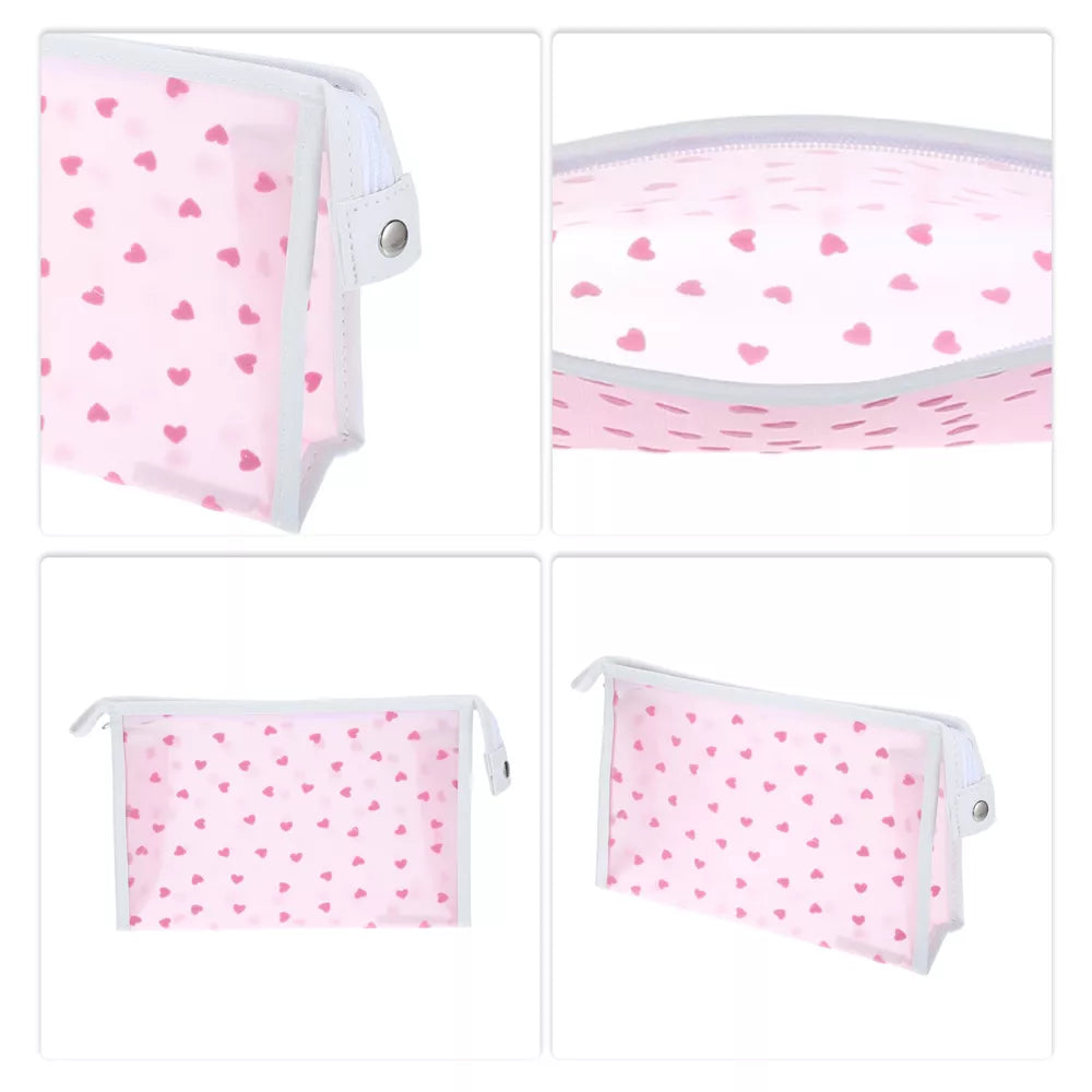 PU Waterproof Travel Cosmetic Bag Heart-SA2408-280(Lilac) Cosmetic Pouches Apricot
