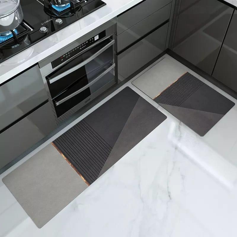 Anti slip Kitchen Floor Mat SetGrey Apricot