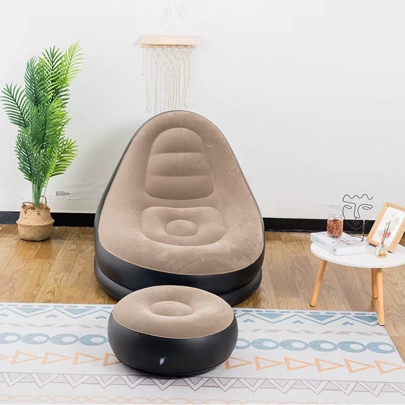 Inflatable Sofa With Foot Rest-SA2411-68 Apricot Beige