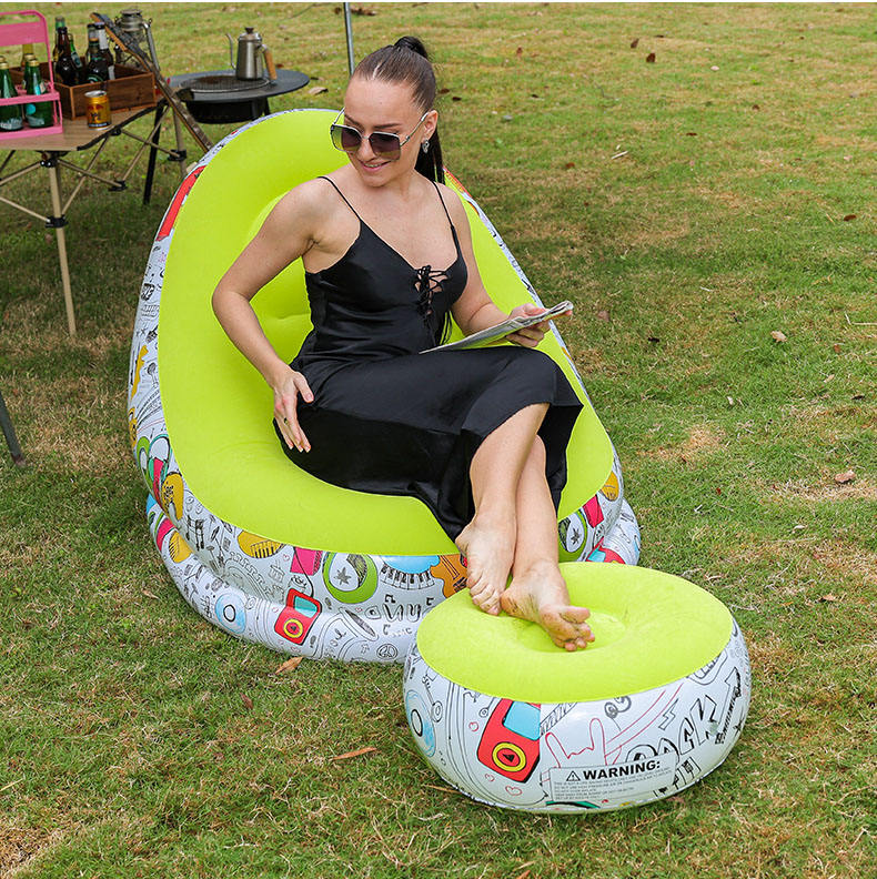 Inflatable Graffi Sofa Set-(SA2510-031)-Green Apricot