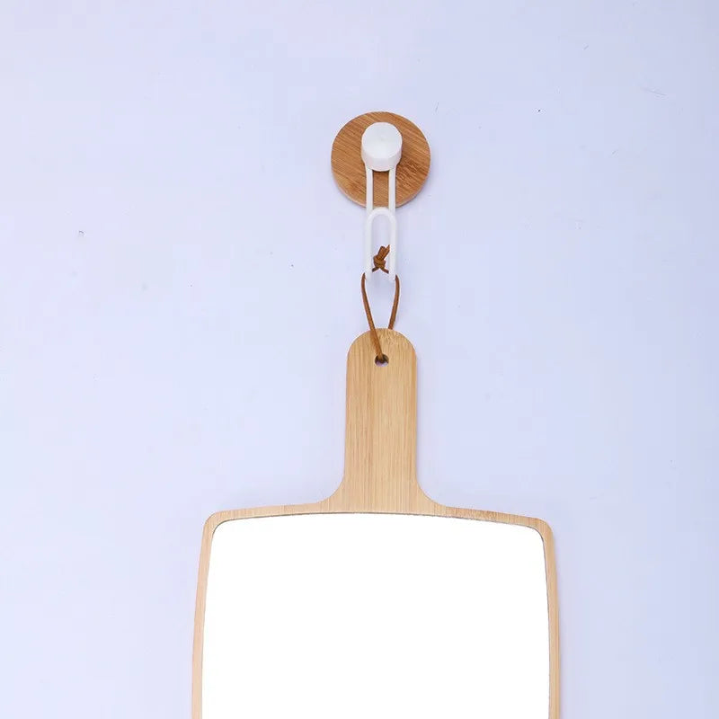 Handheld Portable Mirror-Wooden(SA2405-55) Cosmetic Organizer Apricot