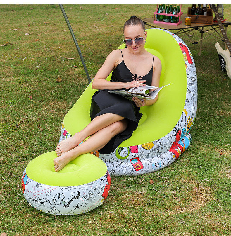 Inflatable Graffi Sofa Set-(SA2510-031)-Green Apricot
