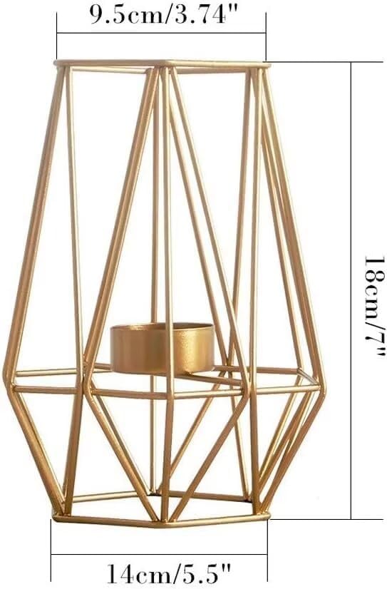 Hexagon Shaped Metal Candle Stand-(14306)Golden(SA2405-17) Tissue Box Apricot