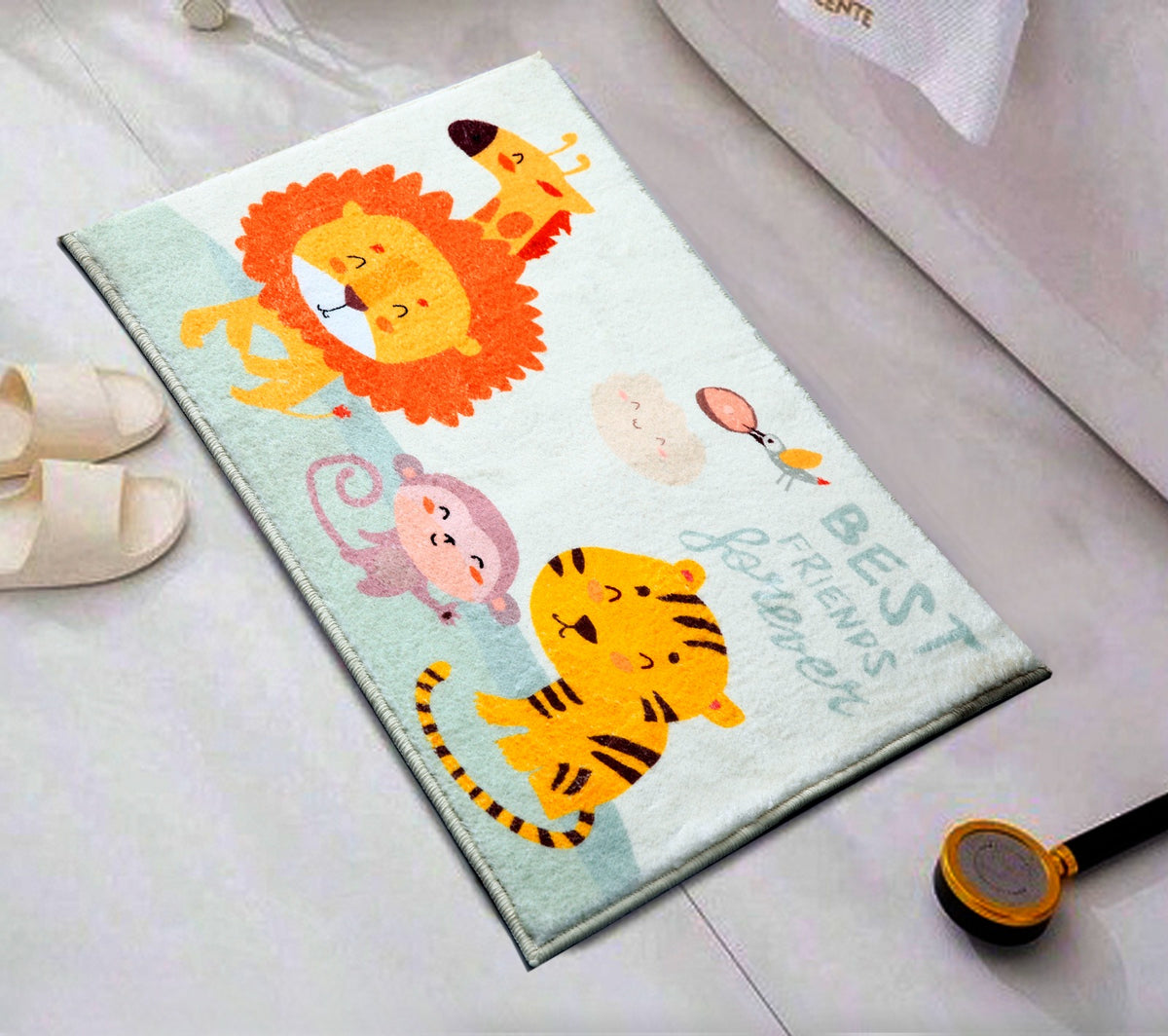 Kids Anti-Slip Door Mat (314)5408-Lion Door Mats Apricot