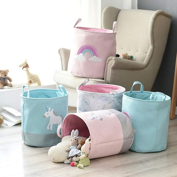 Kids Collapsible Laundry Basket Unicorn 5402 Apricot