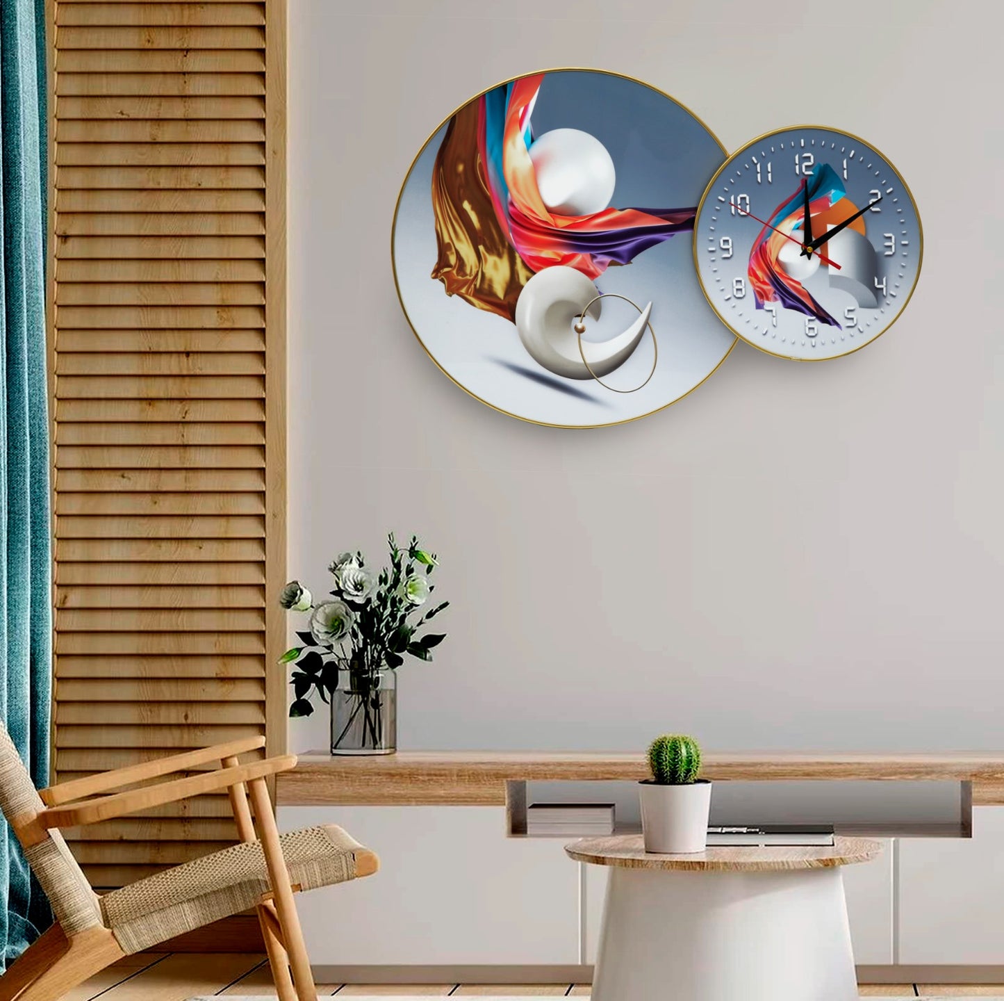 Lava Frame with Clock Clock Apricot