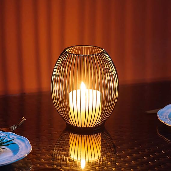 Metal Candle Stand-Black(SA2405-20) Tissue Box Apricot