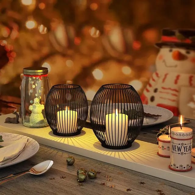 Metal Candle Stand-Black(SA2405-20) Tissue Box Apricot