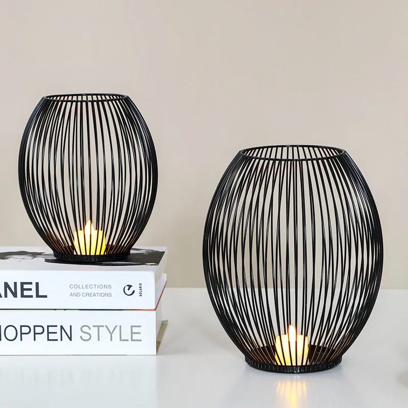 Metal Candle Stand-Black(SA2405-20) Tissue Box Apricot