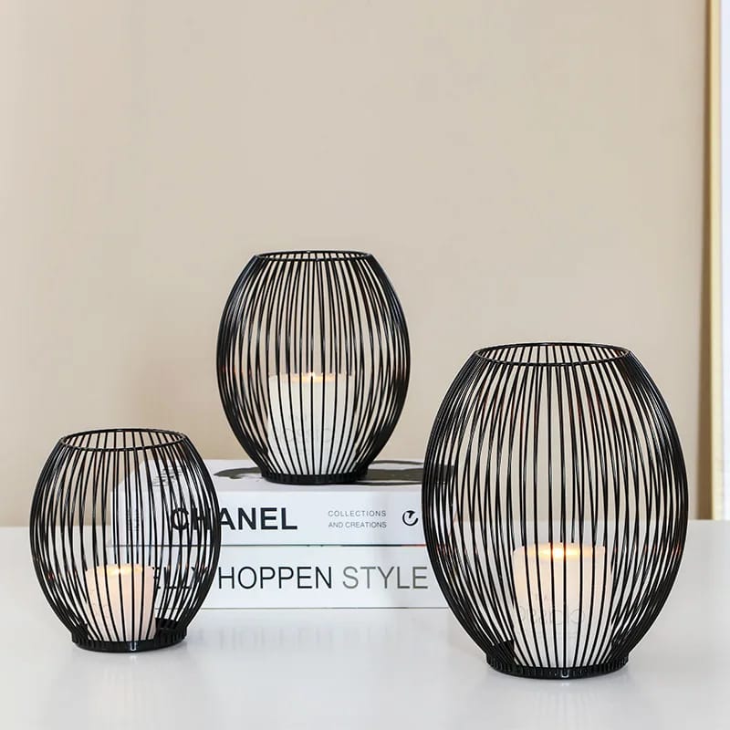 Metal Candle Stand-Black(SA2405-20) Tissue Box Apricot