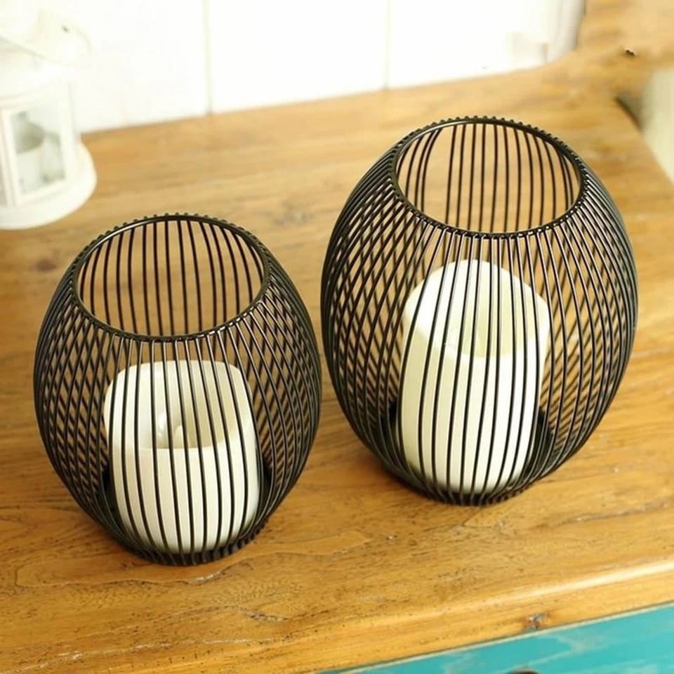 Metal Candle Stand-Black(SA2405-20) Tissue Box Apricot