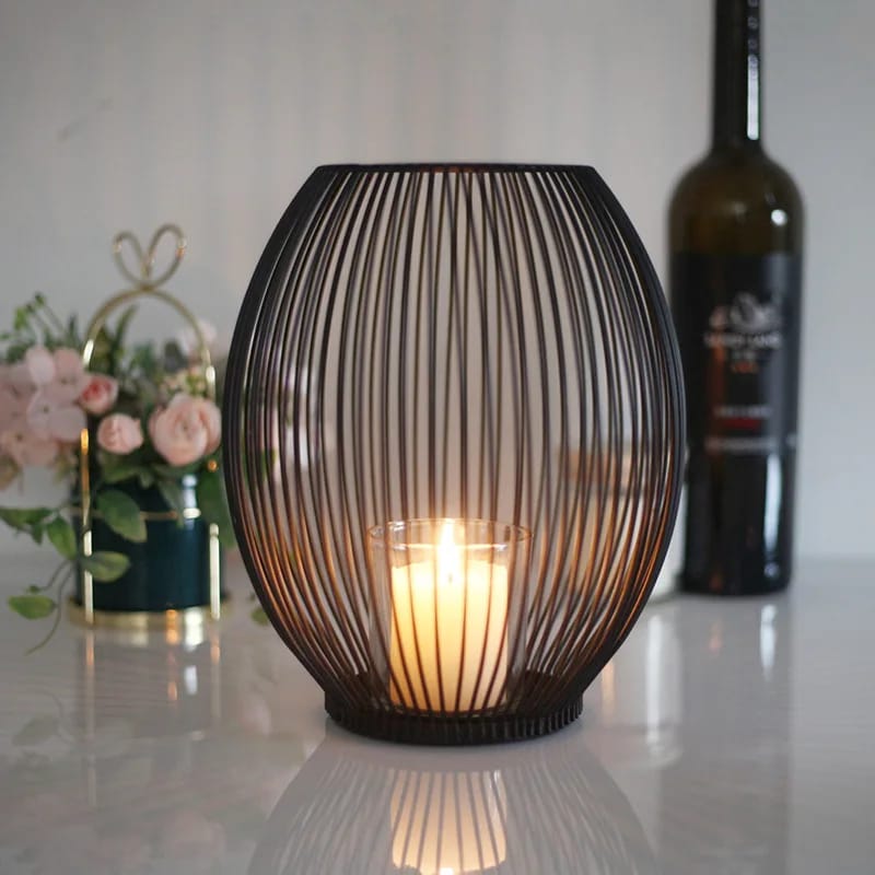 Metal Candle Stand-Black(SA2405-20) Tissue Box Apricot